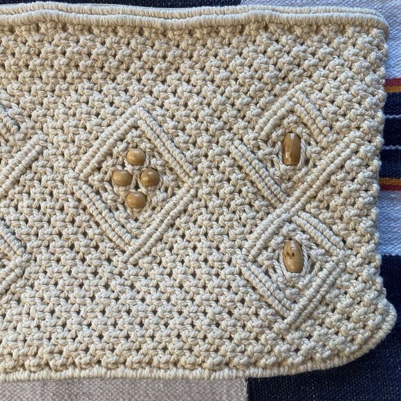 Vintage Macrame Wristlet Handbag Purse. 70’s. Excellent! Boho Hippie Festival. - Picture 3 of 9